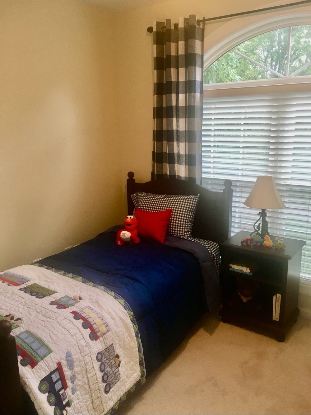 Buffalo Plaid Curtains Like New! Navy & Cream. 2 panels/52” width 82”length ea